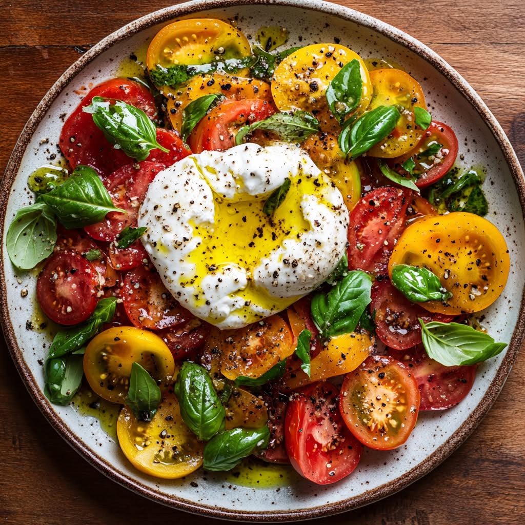 Burrata met Tomaat en Perzik